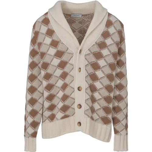 Bicolor Wool Cardigan , unisex, Sizes: L - Gran Sasso - Modalova