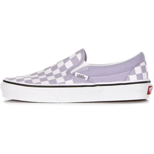 Karierte Slip-on Sneaker Languid Lavender/Weiß - Vans - Modalova