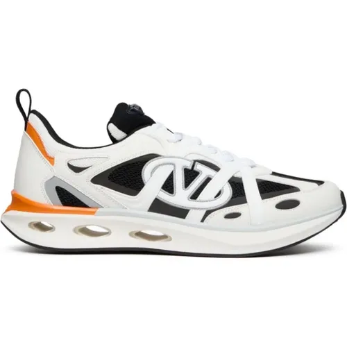 Orange Mesh Panel Sneakers , male, Sizes: 10 UK, 6 UK, 7 1/2 UK, 11 UK, 8 1/2 UK, 9 UK, 8 UK, 5 UK, 7 UK - Valentino Garavani - Modalova