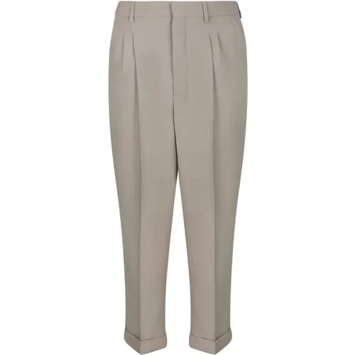 Light Taupe Carrot Fit Trousers , male, Sizes: W38, W42 - Ami Paris - Modalova