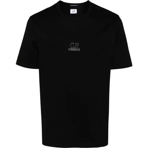 T-Shirt mit gesticktem Logo , Herren, Größe: M - C.P. Company - Modalova