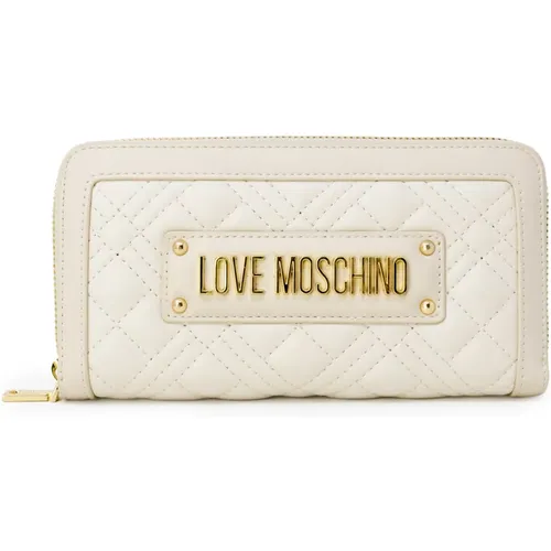 Gepolsterte PU-Lamm Damenbrieftasche - Love Moschino - Modalova