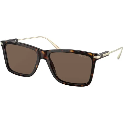 Tortoise/Brown Sunglasses , male, Sizes: 58 MM - Prada - Modalova