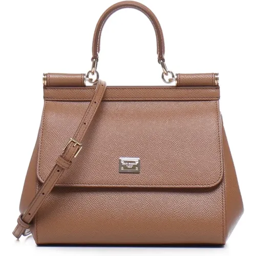 Small Sicily Leather Bag, , female, Sizes: ONE SIZE - Dolce & Gabbana - Modalova