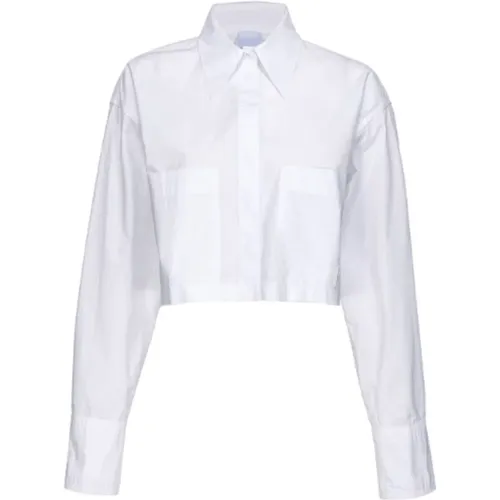Cotton Pointed Collar Shirt , female, Sizes: 2XS, XS - pinko - Modalova