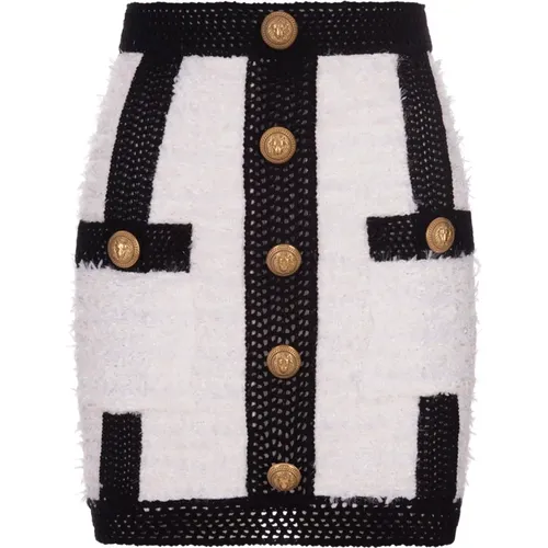 Tweed Short Skirt , female, Sizes: M - Balmain - Modalova