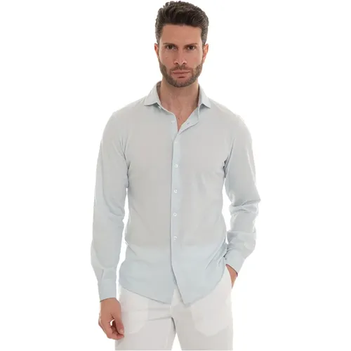 French Neck Polo Shirt Textured Stretch , male, Sizes: M - Gran Sasso - Modalova