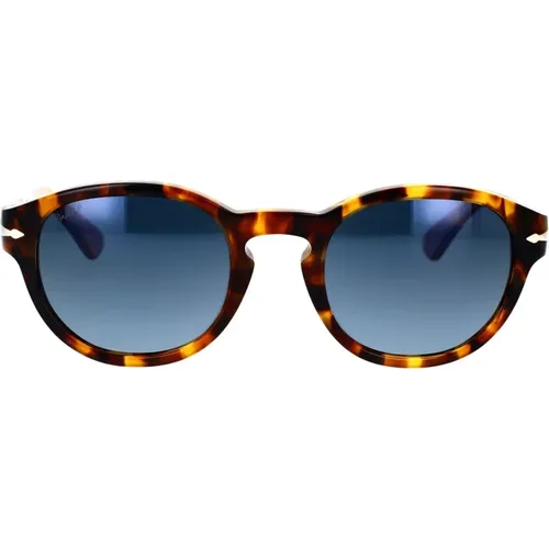 Vintage Round Sunglasses with Polarized Blue Lenses , unisex, Sizes: 53 MM - Persol - Modalova