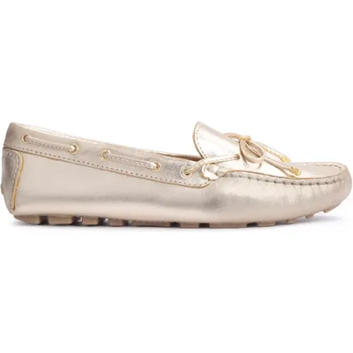 Goldene Leder-Slip-On-Mokassins Komfort , Damen, Größe: 39 1/2 EU - Kazar - Modalova