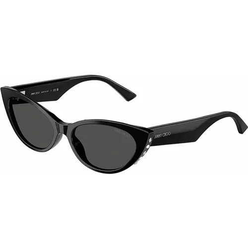 Cat-Eye Sunglasses with Dark Grey Lenses , female, Sizes: 55 MM - Jimmy Choo - Modalova