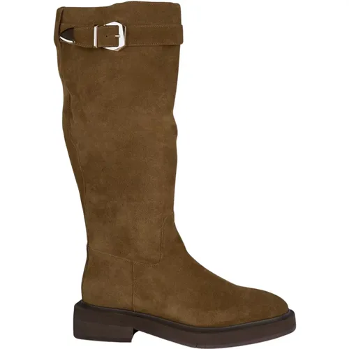 Leather Buckle Boots , female, Sizes: 5 UK, 6 UK, 4 UK, 8 UK - Alma en Pena - Modalova