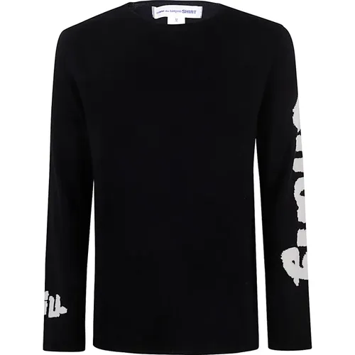 Black Knit Sweater for Men , male, Sizes: XL, L, M - Comme des Garçons - Modalova