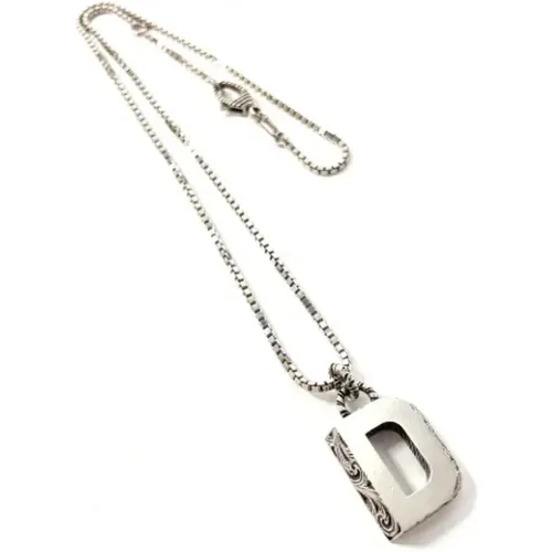 Pre-owned Silver necklaces , female, Sizes: ONE SIZE - Gucci Vintage - Modalova