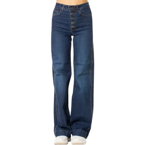 High-Waist Denim Jeans in Dunkelblau , Damen, Größe: W28 - Jijil - Modalova