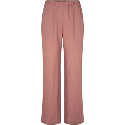 Relaxed Fit Linen TrousersCanyon Rose , female, Sizes: XS - Samsøe Samsøe - Modalova