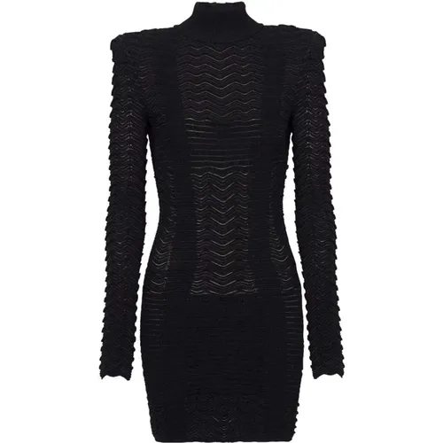 Textured Chevron Minidress , female, Sizes: S - Balmain - Modalova