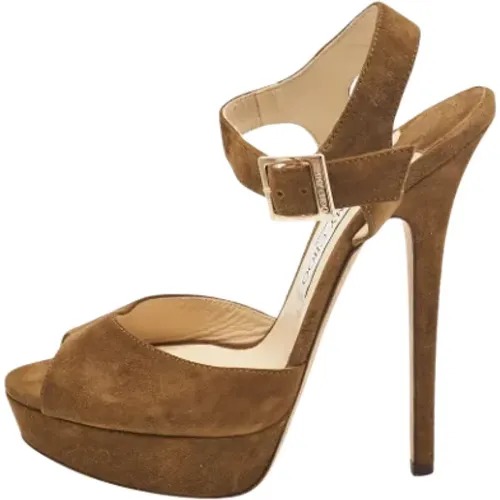 Pre-owned Suede sandals , female, Sizes: 6 1/2 UK - Jimmy Choo Pre-owned - Modalova