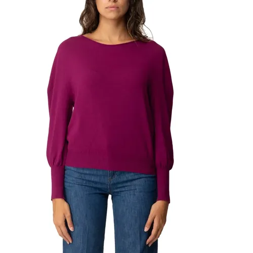 Red Plum Sweater Box Neck Boat , female, Sizes: L, M, S - Twinset - Modalova