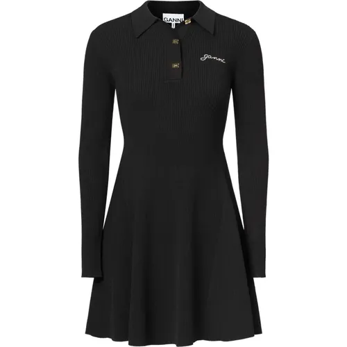 Moderne Ripp Mini Kleid , Damen, Größe: XS - Ganni - Modalova