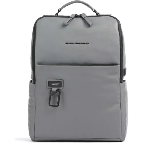 Leather Laptop Backpack with PC Port , unisex, Sizes: ONE SIZE - Piquadro - Modalova