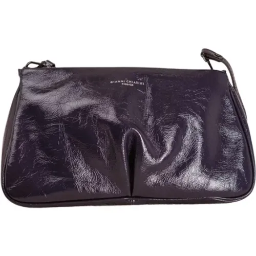Lacquered Leather Clutch/Shoulder Bag with Zip Pocket , female, Sizes: ONE SIZE - Gianni Chiarini - Modalova