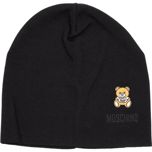 Einfarbiger Logo Teddy Bear Beanie - Moschino - Modalova