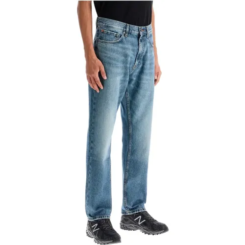 Zerrissene Denim Straight-Leg-Jeans , Herren, Größe: W34 - Hugo Boss - Modalova