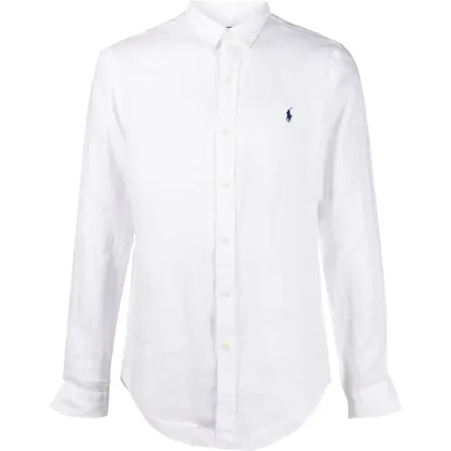 Weißes Langarm-Sportshirt , Herren, Größe: L - Polo Ralph Lauren - Modalova