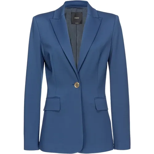 Scuba Effect Blazer Jacket , female, Sizes: L, XL, 2XL, S - pinko - Modalova