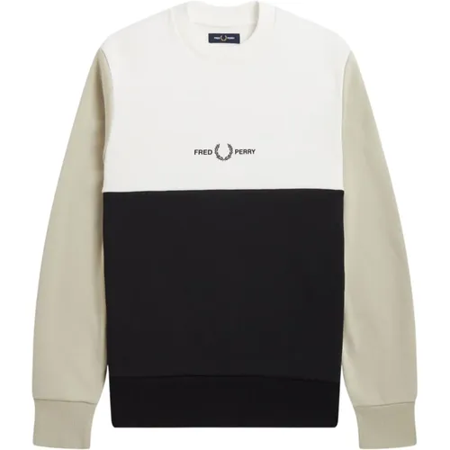 Color Block Men`s Sweatshirt , male, Sizes: XL - Fred Perry - Modalova