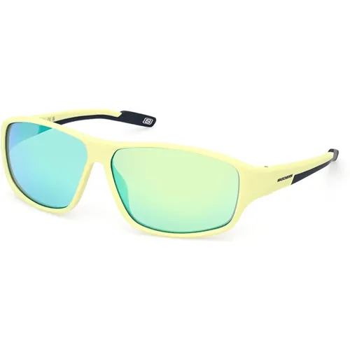 Montura Sunglasses with Green Mirror Lens , male, Sizes: 65 MM - Skechers - Modalova