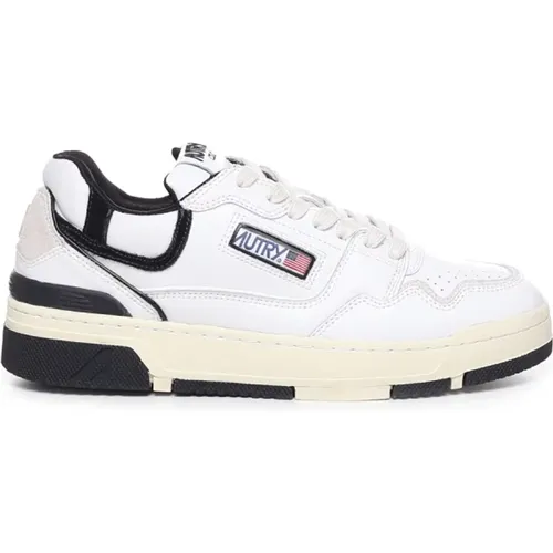 Stylish Leather Sneakers in White/Black , male, Sizes: 8 UK, 12 UK, 7 UK, 6 UK, 5 UK, 11 UK, 9 UK, 10 UK - Autry - Modalova