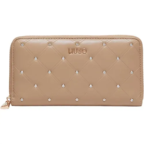 Quilted Wallet with Rhinestones , female, Sizes: ONE SIZE - Liu Jo - Modalova