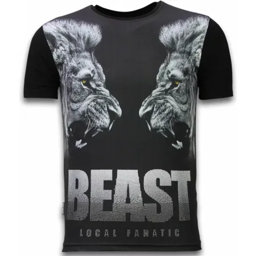 Beast Digital Rhinestone - Herren T-Shirt - 11-6274Z , Herren, Größe: S - Local Fanatic - Modalova