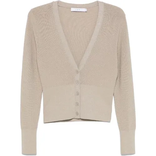 Beiger V-Ausschnitt Cardigan mit Lurex-Detail , Damen, Größe: M - IRO - Modalova