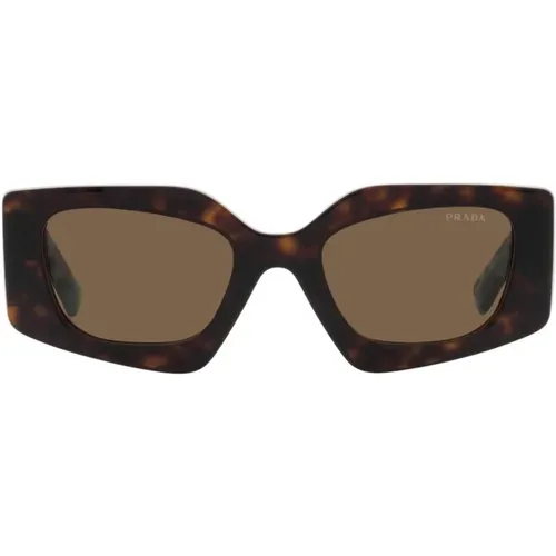 Stylische Sonnenbrille,Schwarze/Dunkelgraue Sonnenbrille,Havana/Dark Sonnenbrille - Prada - Modalova
