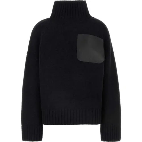 Oversize Schwarzer Wollmischpullover - JW Anderson - Modalova