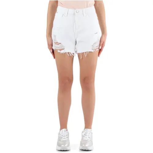 Denim Distressed Shorts with Five Pockets , female, Sizes: W28, W27, W30, W29, W25, W26 - Guess - Modalova