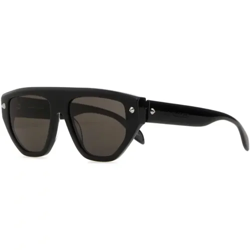 Schicke schwarze Acetat-Sonnenbrille , Damen, Größe: ONE Size - alexander mcqueen - Modalova