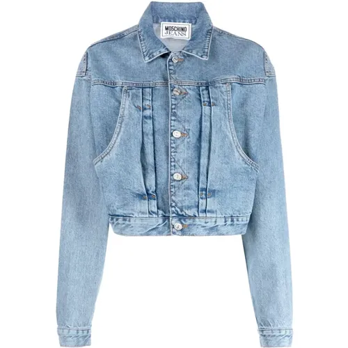 Denim Coats with Embroidered Logo Patch , female, Sizes: XS, M, L, S - Moschino - Modalova