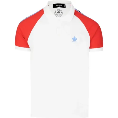 Leaf Tape Logo Polo Shirt , Herren, Größe: M - Dsquared2 - Modalova