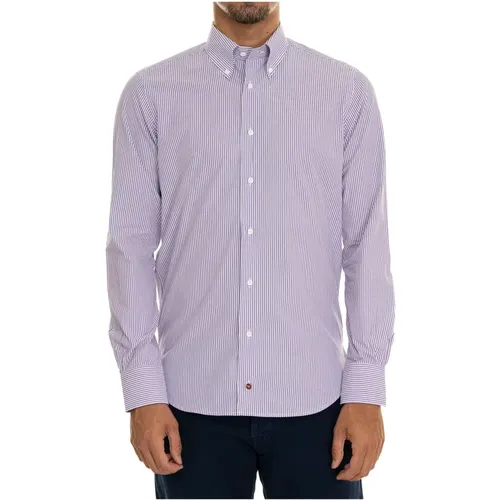 Gestreiftes Button-Down Casual Hemd , Herren, Größe: S - Càrrel - Modalova