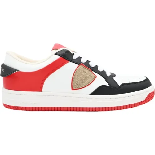 Lyon Low Sneakers in Weiß Rot , Herren, Größe: 42 EU - Philippe Model - Modalova