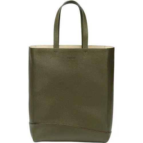 Noto Tote BAG Deluxe Grained Calf - Testoni - Modalova