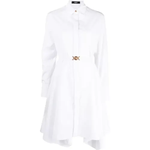 Elegantes Weißes Hemdkleid Versace - Versace - Modalova