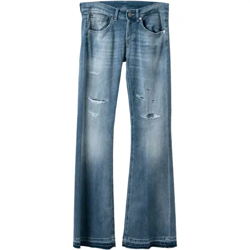 Distressed Low Waist Flair Jeans - Dondup - Modalova