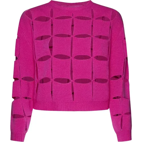 Cut-Out Wool Sweater , female, Sizes: S - Valentino - Modalova