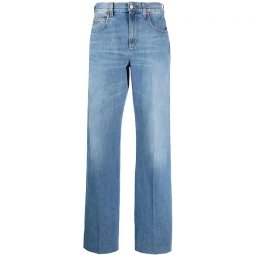 Blaue Horsebit Straight-Leg Jeans - Gucci - Modalova