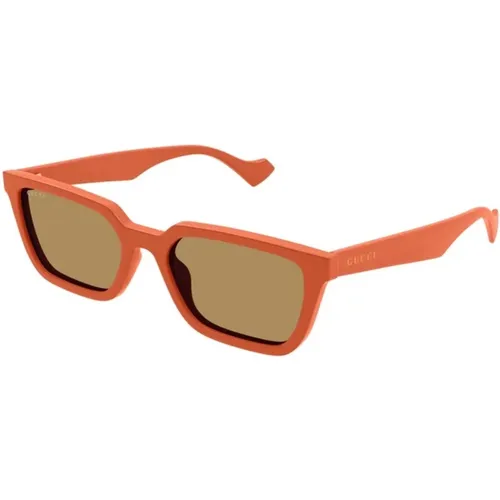 Frame Brown Lens Sunglasses , unisex, Sizes: 55 MM - Gucci - Modalova