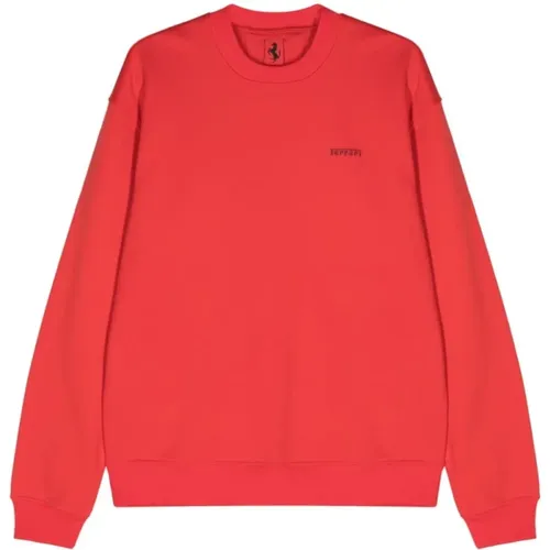 Sweater with Logo Detail , male, Sizes: L - Ferrari - Modalova